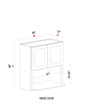 Microwave Wall Cabinet- 30"W x 36"H x 12"D