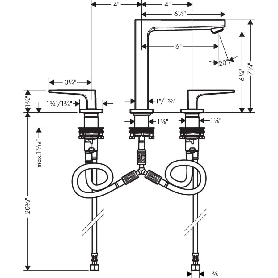 Metropol 1.2 (GPM) Widespread Bathroom Faucet - Limited Lifetime Warranty