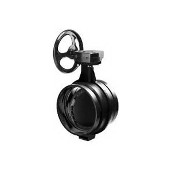 Butterfly Valve, Gear Operator, 6 in, Groove, Ductile Iron
