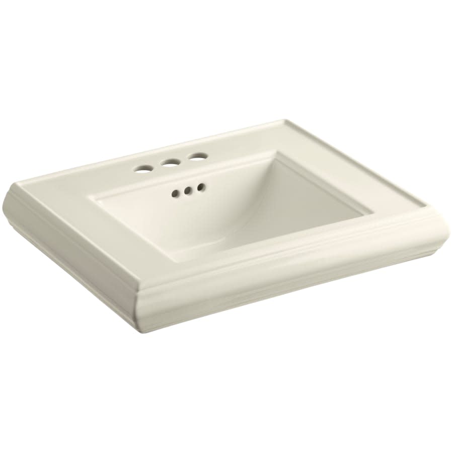 Memoirs Classic 24" Fireclay Pedestal Bathroom Sink with 3 Holes Drilled and Overflow