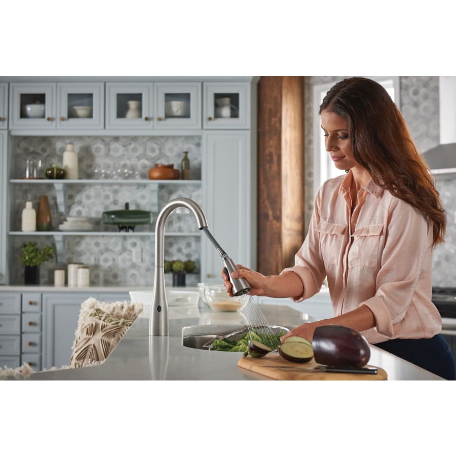 Arbor Pull-Down High Arc Kitchen Faucet with MotionSenseâ¢, Power Cleanâ¢, and Reflexâ¢ Technology - Includes Escutcheon Plate