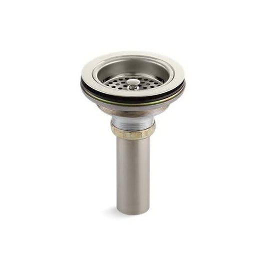 Manual Sink Strainer With Tailpiece, Duostrainer® Solid Brass, Vibrant® Polished Vibrant Polished Nickel