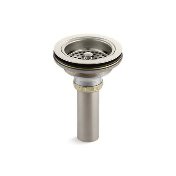 Manual Sink Strainer With Tailpiece, Duostrainer® Solid Brass, Vibrant® Polished Vibrant Polished Nickel