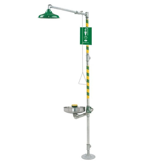 Floor-Mounted Drench Shower & Eye/Face Wash With Axion Msr Head Less Pull