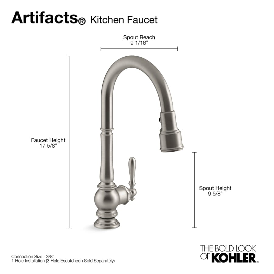 Artifacts 1.5 GPM Single Hole Pull Down Kitchen Faucet