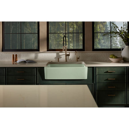 Whitehaven 32-11/16" Self-Trimming Farmhouse Single Basin Enameled Cast Iron Kitchen Sink