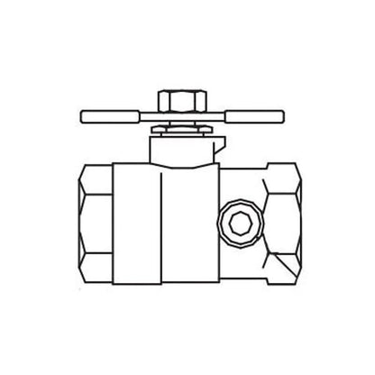 1-Piece Ball Valve, 3/4 in, FNPT, Full Port, Brass Ball, Bronze