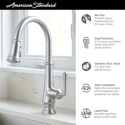 Delancey Single Handle Pull-Down Spray Kitchen Faucet