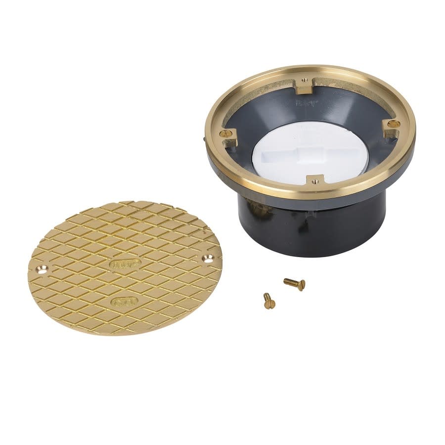 84000 Floor Drain, 4 in Outlet, Socket, 6 in Round Brass Top