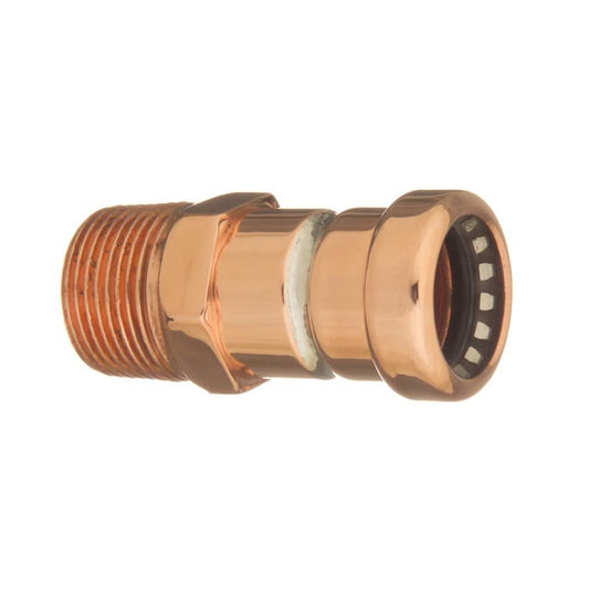 CopperLOC™ Adapter, 3/4 in, Push x MNPT, Copper