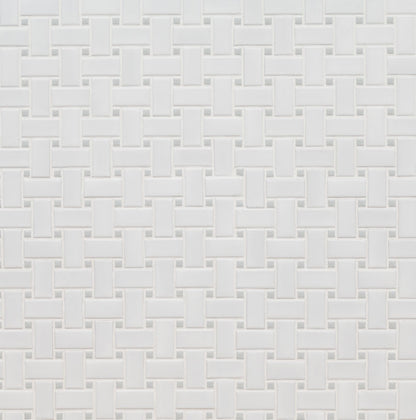 White and Gray Matte Basketweave 6mm