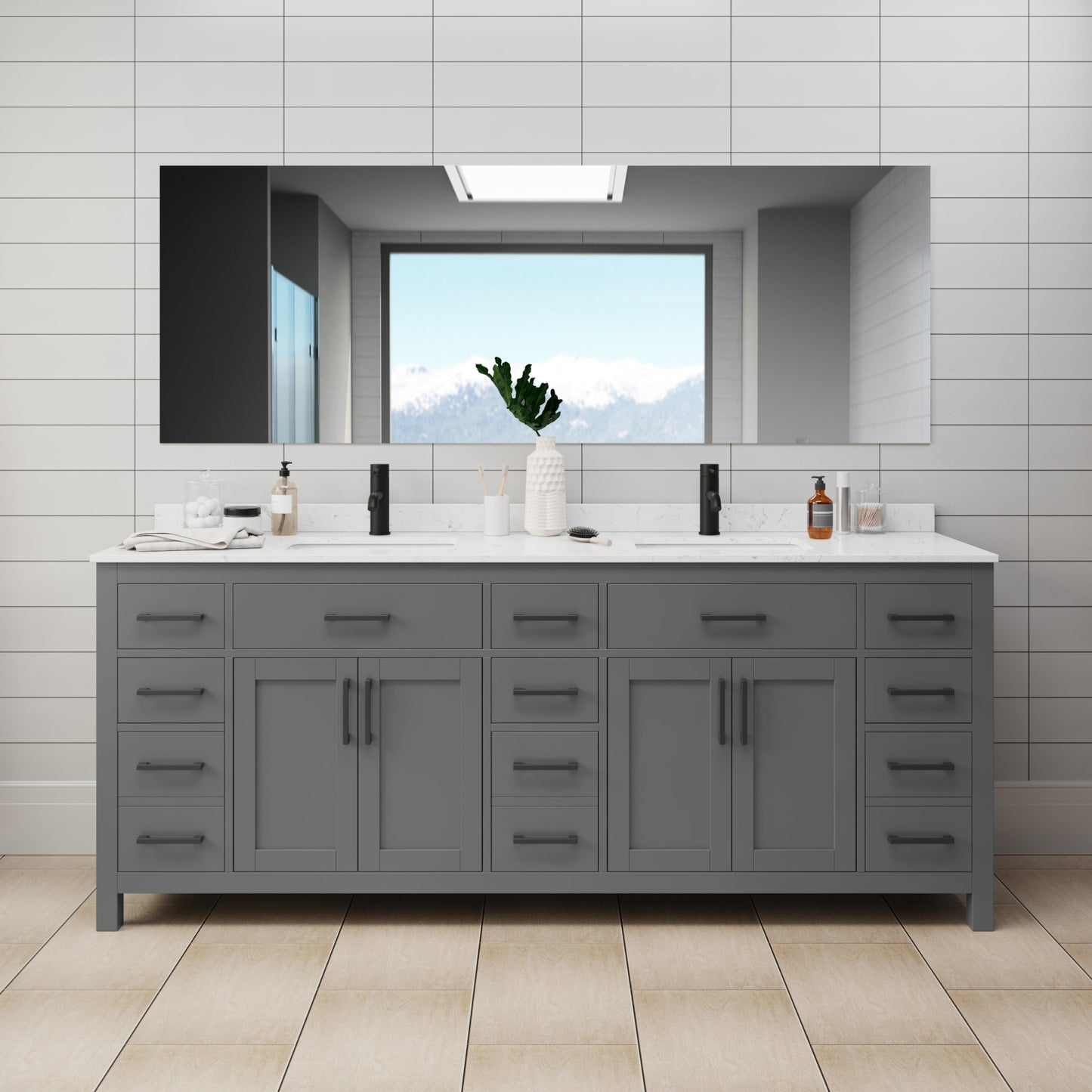 Beckett Double Bathroom Vanity - 84W x 35H x 22D