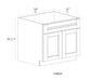 Vanity Sink Base Cabinet - 24"W x 34- 1/2"H x 21"D