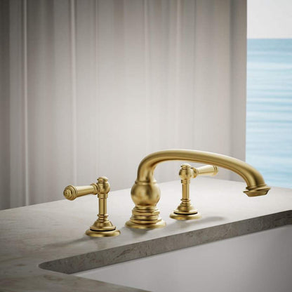 Artifacts Deck-Mount Bath Faucet Handle Trim with Lever Design