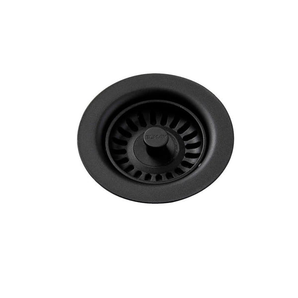 Drain Fitting With Removable Basket Strainer and Rubber Stopper, Caviar