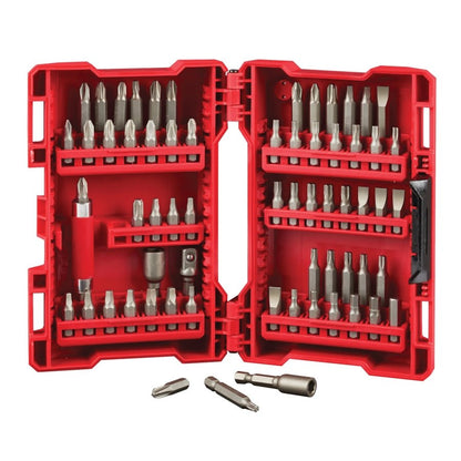 Screwdriving Bit Set, 64 Pieces, 1/4 in Dia Hex Shank, Steel