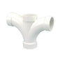 Double Fixture Tee, 3 in, Hub, DWV, PVC