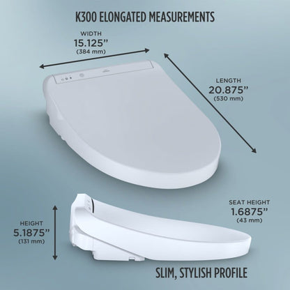 K300 Elongated Soft Close Bidet Seat