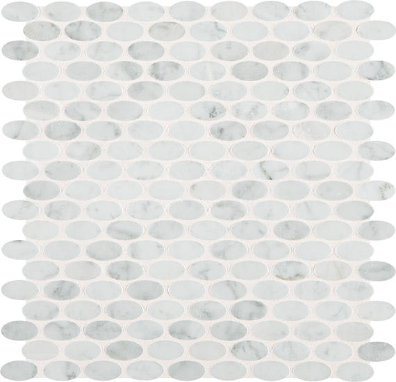 Marble Carrara White Straight Joint, Straight Edge 2X2 Honed