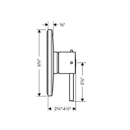 Starck Pressure Balanced Tub & Shower Trim, ADA, Polished Chrome