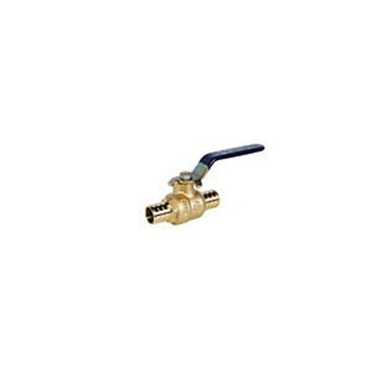 1-Piece Ball Valve, 1 in, PEX, Full Port, Plated Brass Ball, Brass