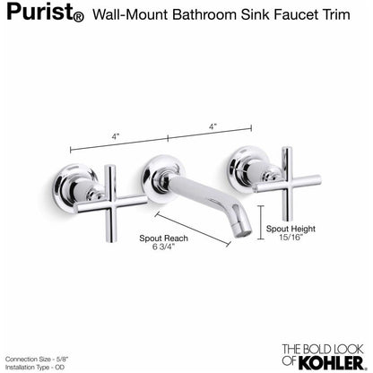 Purist 1.2 GPM Wall Mounted Widespread Bathroom Faucet