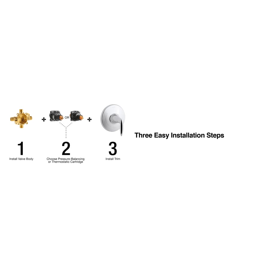 Rite-Temp Thermostatic Valve Body And Cartridge Kit With Service Stops