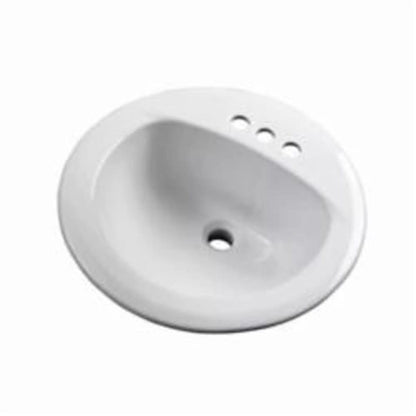 Maxwell® Top Mount Lavatory Sink, ADA, 19-1/4 x 19-1/4 x 8 in, Vitreous China, White