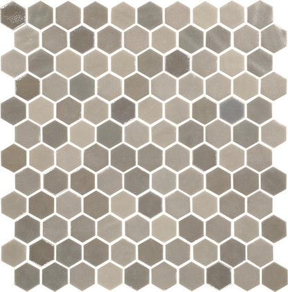 Uptown Glass Frost Moka Hexagon 1X1 Mixed
