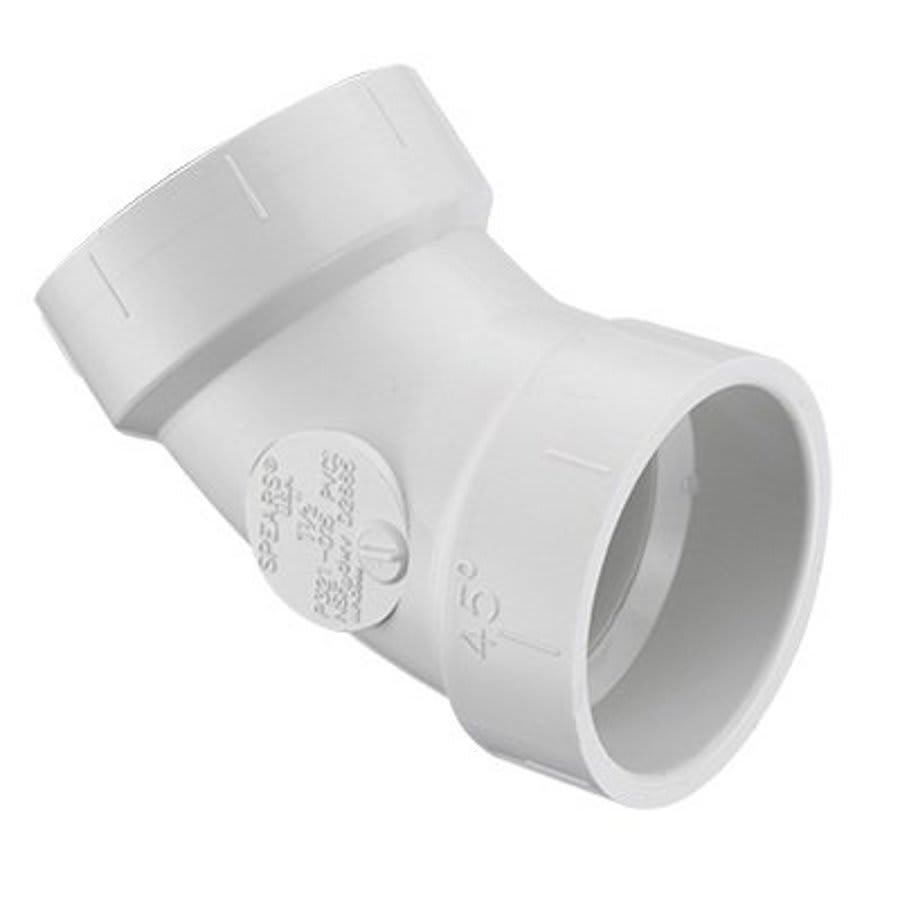 45 deg Elbow, 10 in, Hub, DWV, PVC