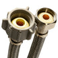 Flexible Water Supply, 1/2 x 7/8 in, FNPT x Ballcock, 16 in L, Stainless Steel