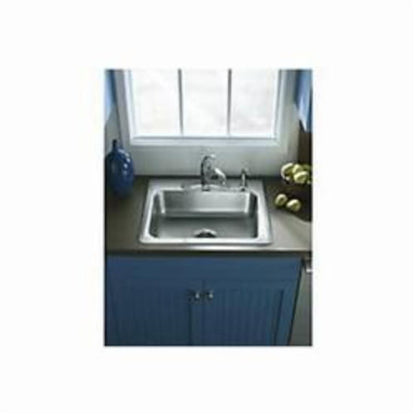 Middleton® Single Bowl Kitchen Sink, Top Mount, ADA, 25 x 22 in, 6 in Bowl Depth, 3-Hole, 20 ga Luster Steel, Stainless