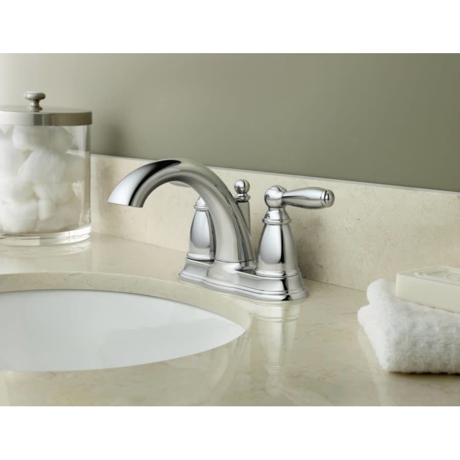 Brantford Double Handle Centerset Bathroom Faucet - Pop-Up Drain Assembly and Valve Included