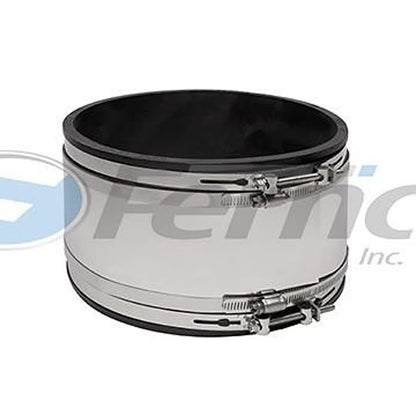 Shielded Transition Coupling, 8 in, PVC/Stainless Steel