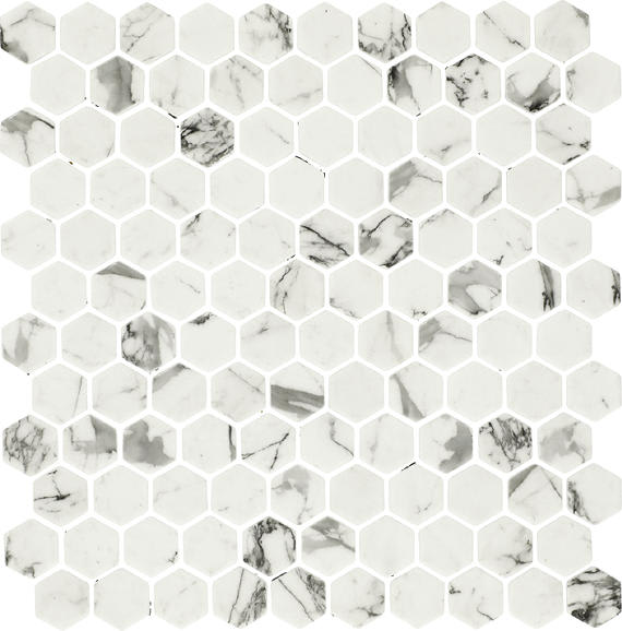 Uptown Glass Posh Resort Hexagon 1X1 Matte
