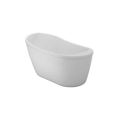 Bingham 59" Free Standing Acrylic Soaking Tub with Reversible Drain, Drain Assembly, and Overflow