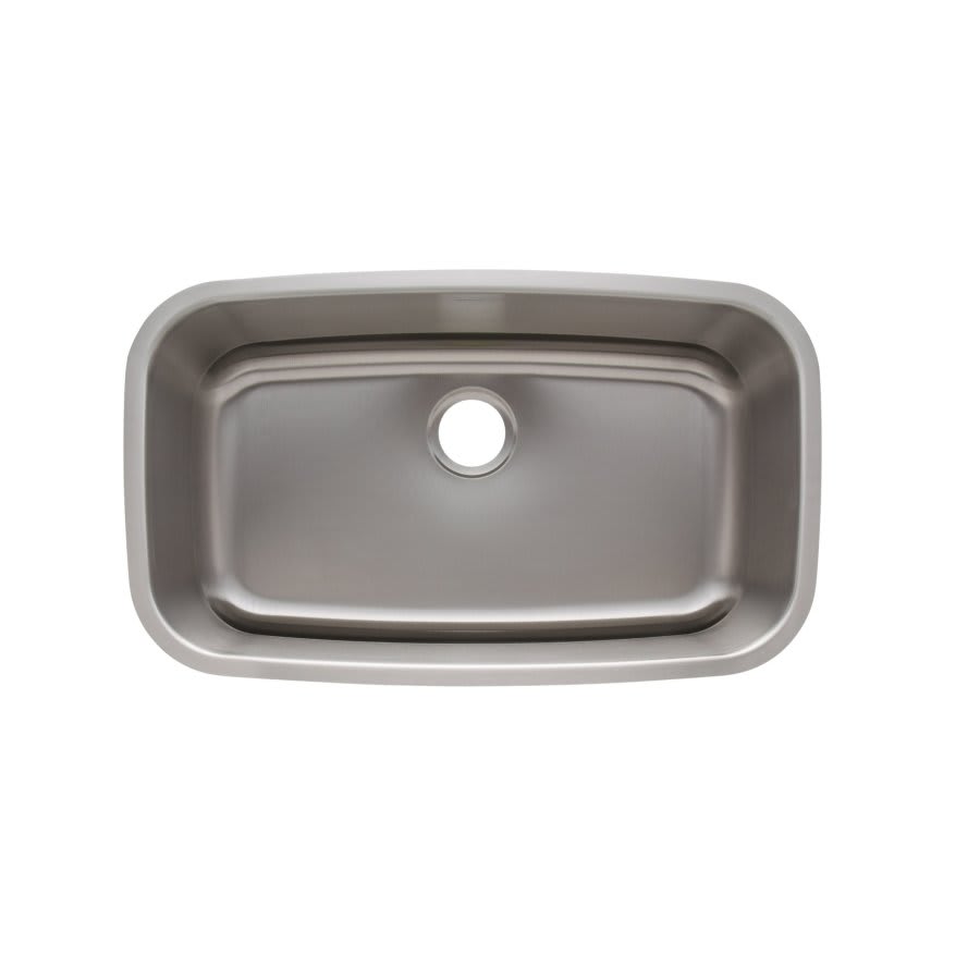 Single Bowl Kitchen Sink, Under Mount, 32 x 18-1/2 in, 8 in Bowl Depth, 18 ga Satin Steel, Stainless