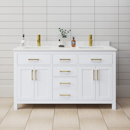 Beckett Double Bathroom Vanity - 60W x 35H x 22D
