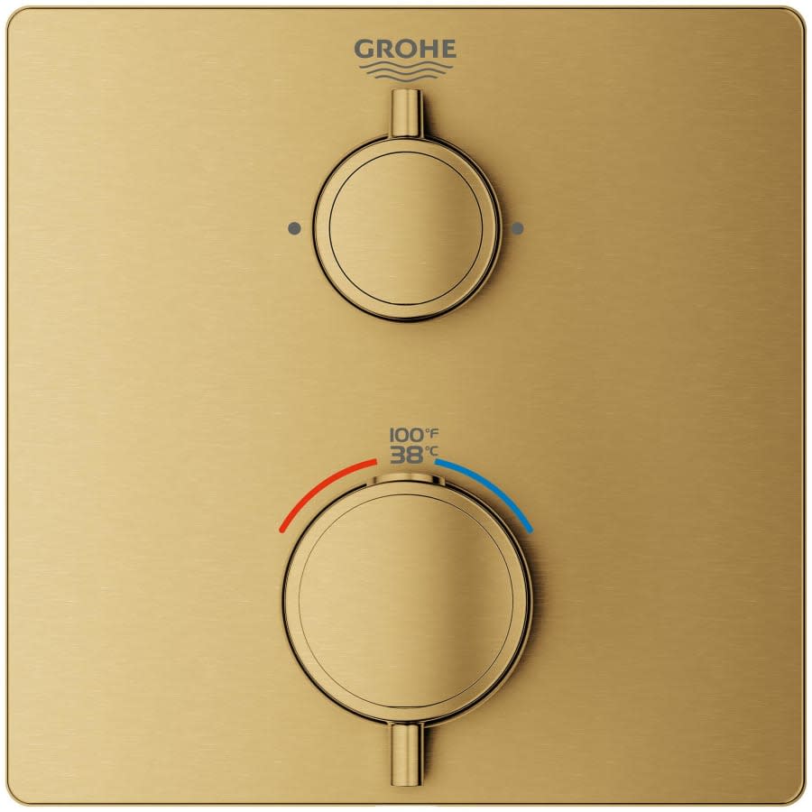 Grohtherm Thermostatic Valve Trim Only with Dual Lever Handles and Volume Control - Less Rough In