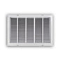 Stamped Fixed Hinge Face Return Filter Grille, 25 x 16 in, 1/2 in Spacing, 1 in Filter, Steel, White