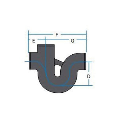 Running Trap, 4 in, No Hub, Cast Iron