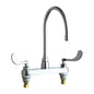 Kitchen Faucet, Deck Mount, ADA, 2 Blade Handle, 2-Hole, Polished Chrome