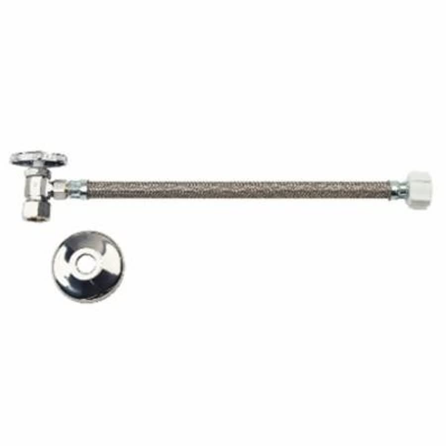 Braided Toilet Supply Kit, Brass, Polished Chrome