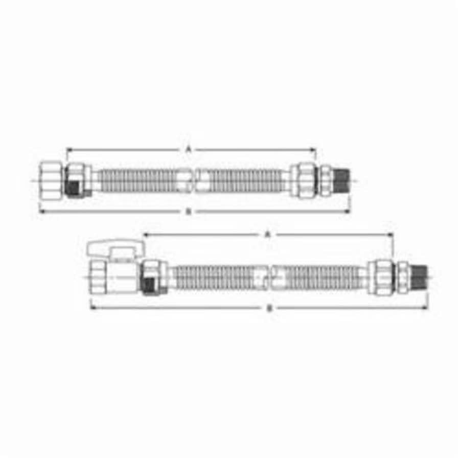 Gas Flex, 3/8 in ID, 1/2 in, FNPT x MNPT, 24 in L