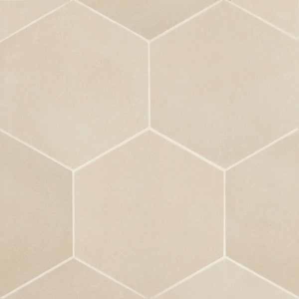 Makoto 10" x 11.5" Hexagon Matte Porcelain Tile in Tatami Beige