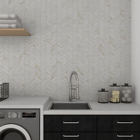 Marble Attache Lavish Golden Reverie Square 24X24 Satin