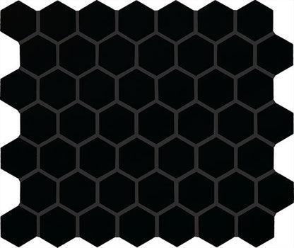 Color Wheel Mosaic Matte Black Straight Joint 2X2 Matte