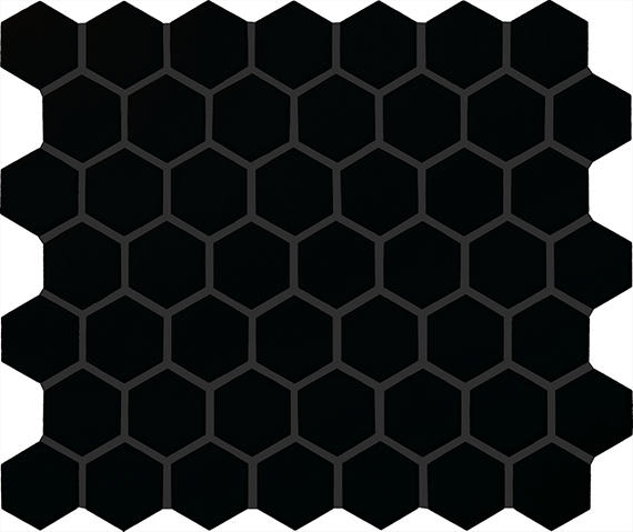 Color Wheel Mosaic Black Straight Joint 2X2 Glossy