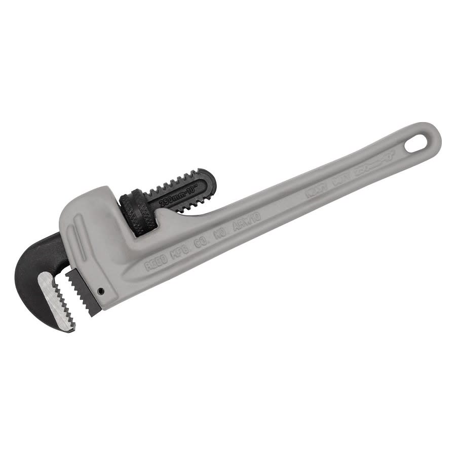Straight Pipe Wrench, 1/8 to 1-1/2 in Pipe, 10 in OAL, Hook and Heel Jaw, Titanium Aluminum Alloy Handle