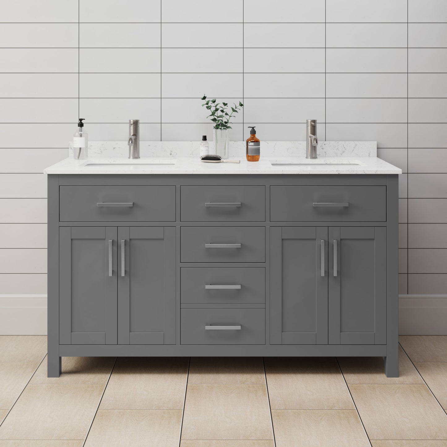 Beckett Double Bathroom Vanity - 60W x 35H x 22D